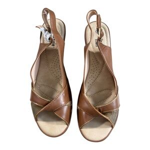 Stefania‎ Italy Comfort Shoe Brown Wedge Sandals Size 40 EU / 9-9.5 US New